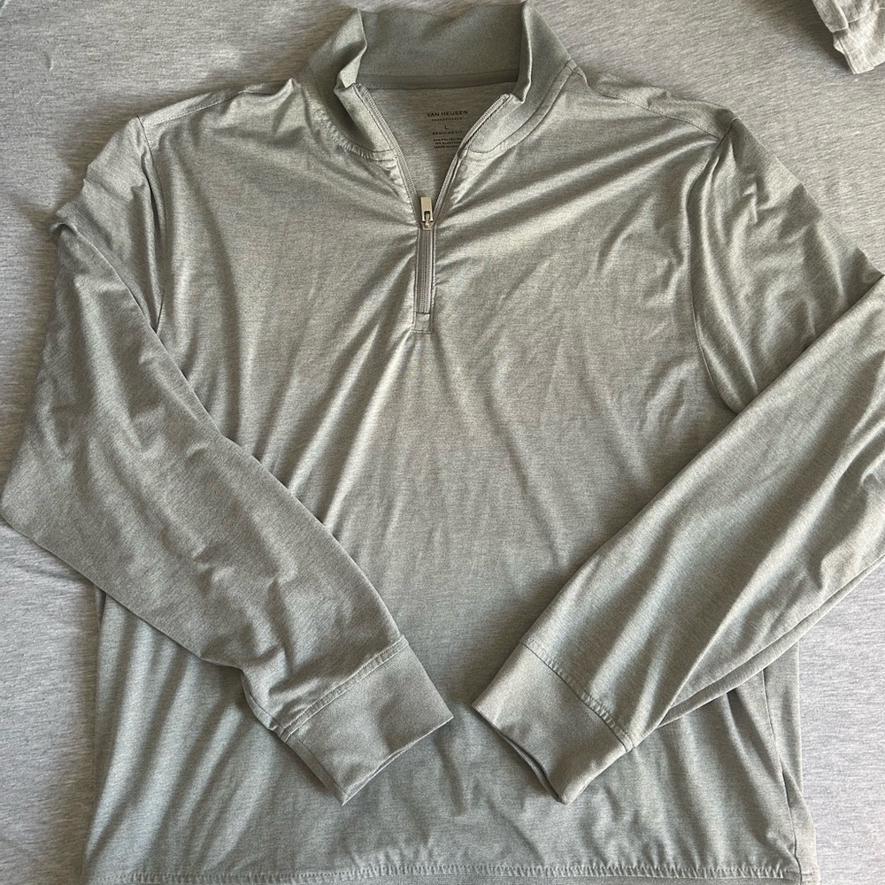 Van Heusen Light Gray Performance Quarter-Zip